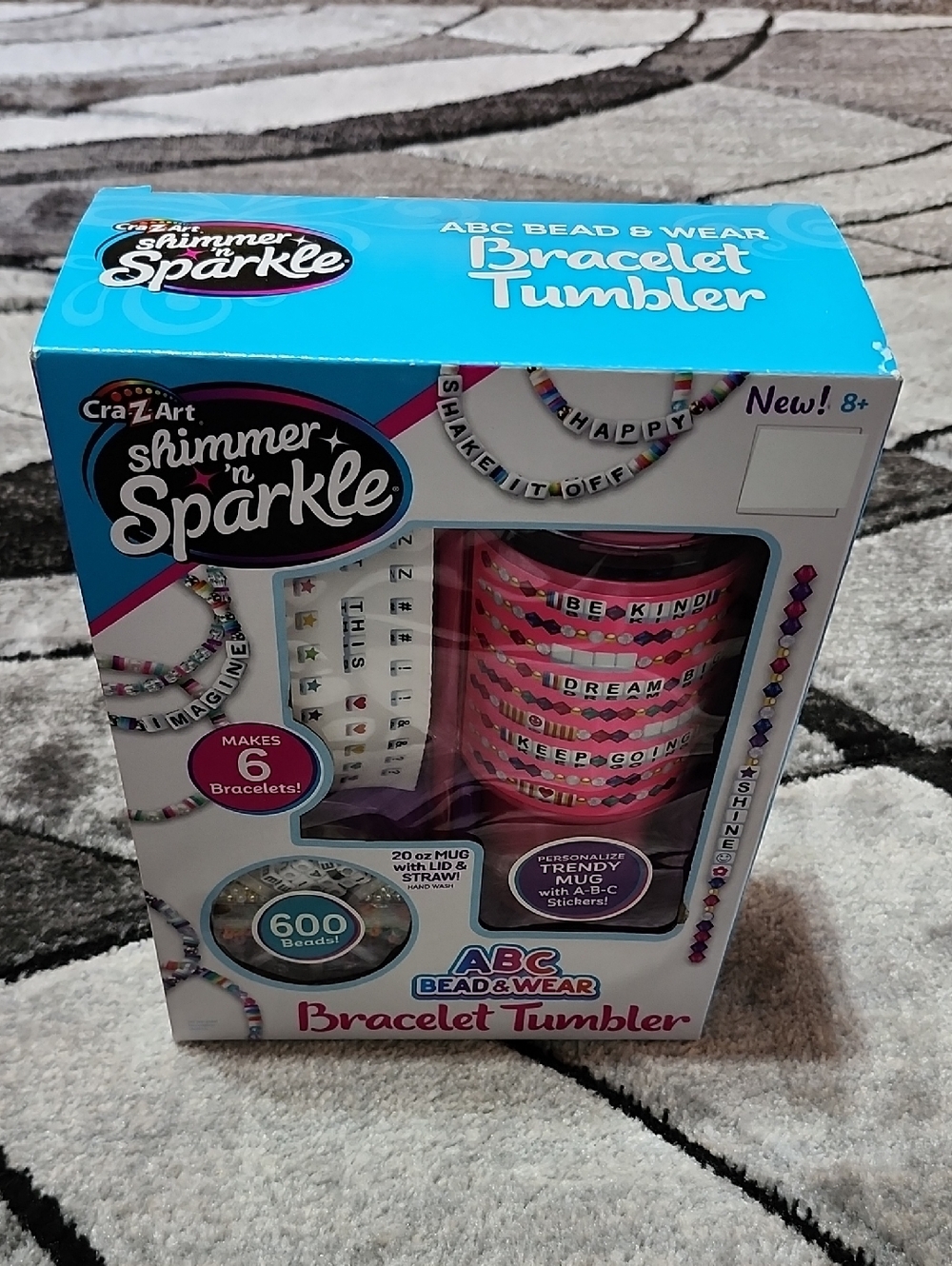 CRA-Z-ART SHIMMER 'N SPARKLE ABC BEAD & WEAR BRACELET TUMBLER KIT